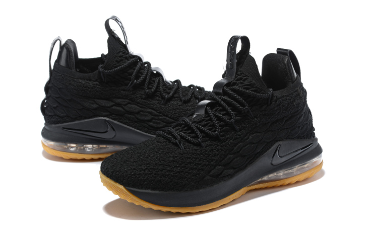 Men Nike Lebron James 15 Low Black Gum Shoes